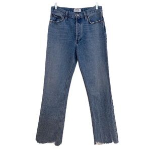 Agolde Light Wash Relaxed Boot Boho Classic High Waist Cut Raw Hem Denim Jean 27
